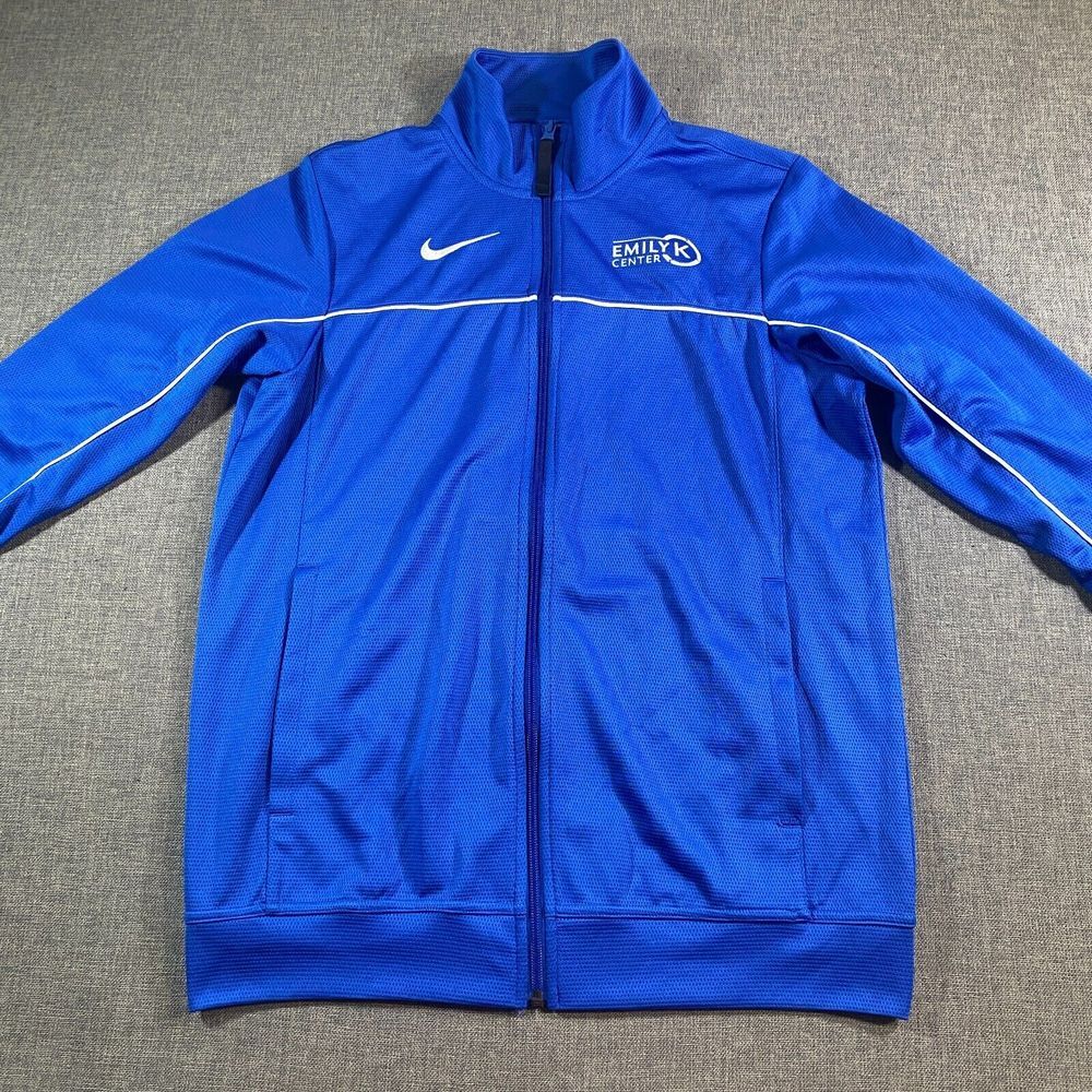 Nike Dri-Fit Full Zip‎ Jacket Mens Small Blue Lightweight Emily K Center